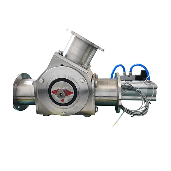2 way stainless steel pneumatic diverter valve for bulk material conveying