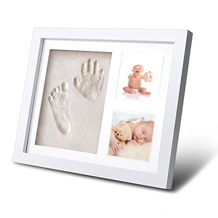 Gift Pack Handprint Clay Footprint Clay Letters Newborn Anniversary Souvenir 12 Month Baby Photo Frame with Picture Mat