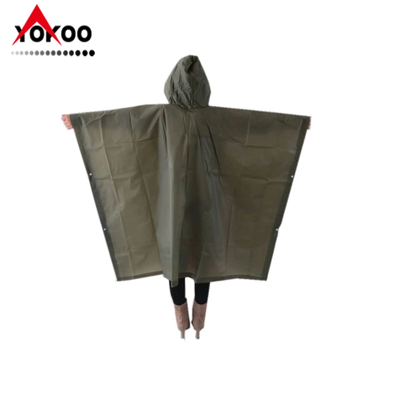 
0.10mm PVC Rain Poncho Reusable PVC rain cape 