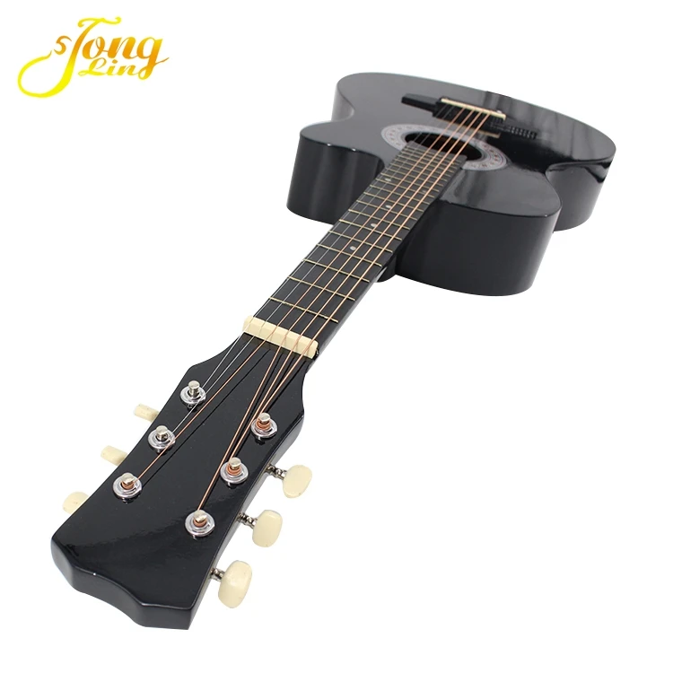 Full black round back  acoustic guitar with free hard case