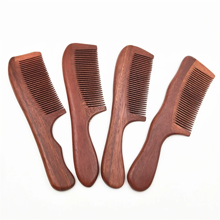 Wooden Comb Antistatic Massage HairBrush Fine Tooth Long Handle Wood Hair brush