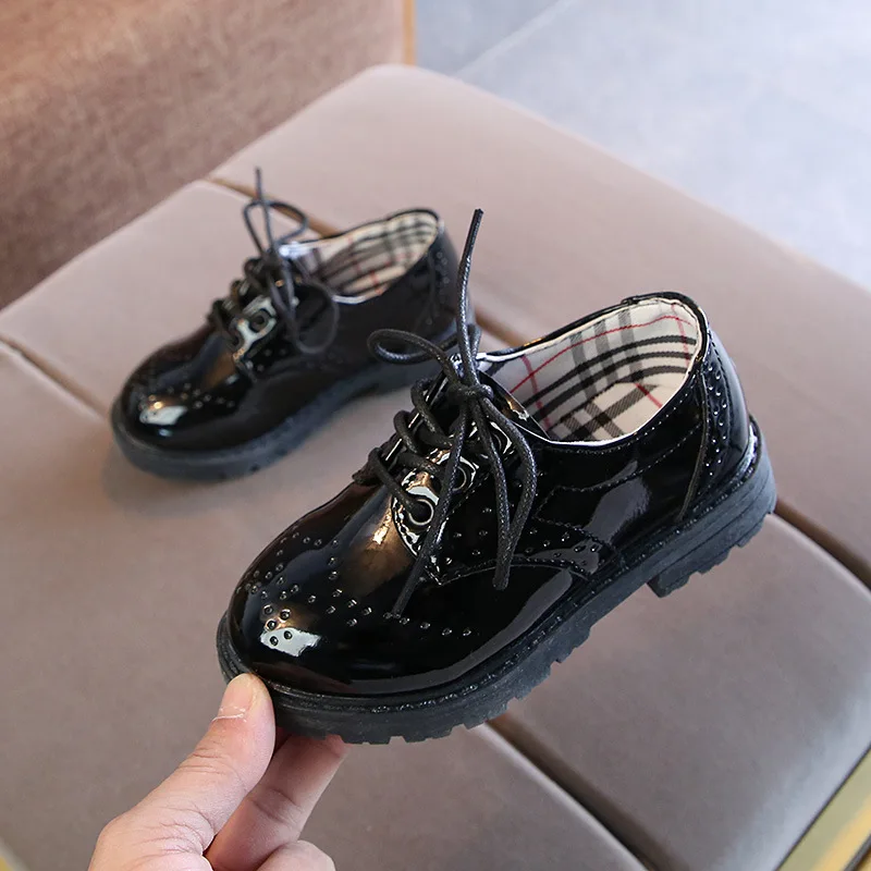 
2018 Funky hot selling trending products children black leather school shoes,wholesale kid boys school shoes 