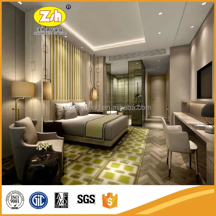 Dubai Hotel Apartment Villa Bed King Size Bedroom Furniture ZH-239