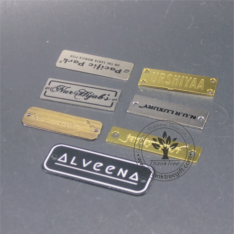 
China manufacturer new hot logo engraved rectangle metal tags for furniture 