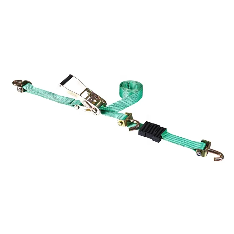 2 inch car motorbike motorcycle tyre wheel ratchet tie down lashing tire strap with single j hook