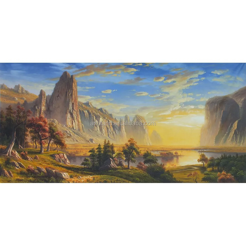 2015Chinese beautiful mountains-and-waters scenery oil painting for Wall Art