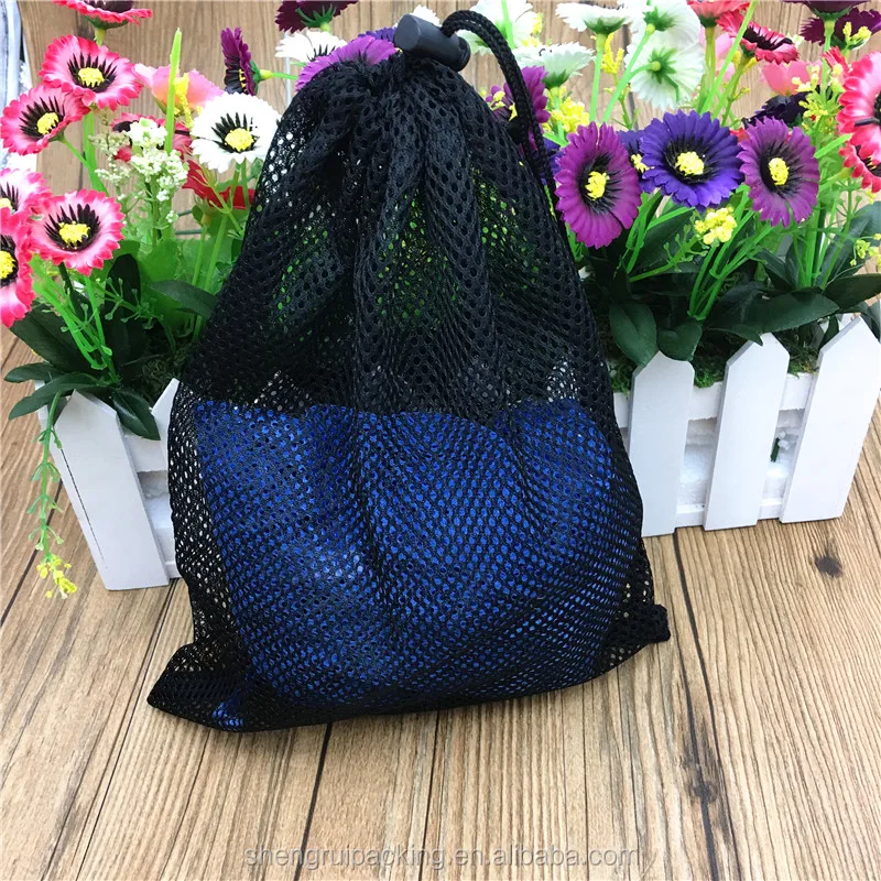 
Сверхпрочная черная Полиэстеровая нейлоновая Сетчатая Сумка на шнурке для теннисных мячей 