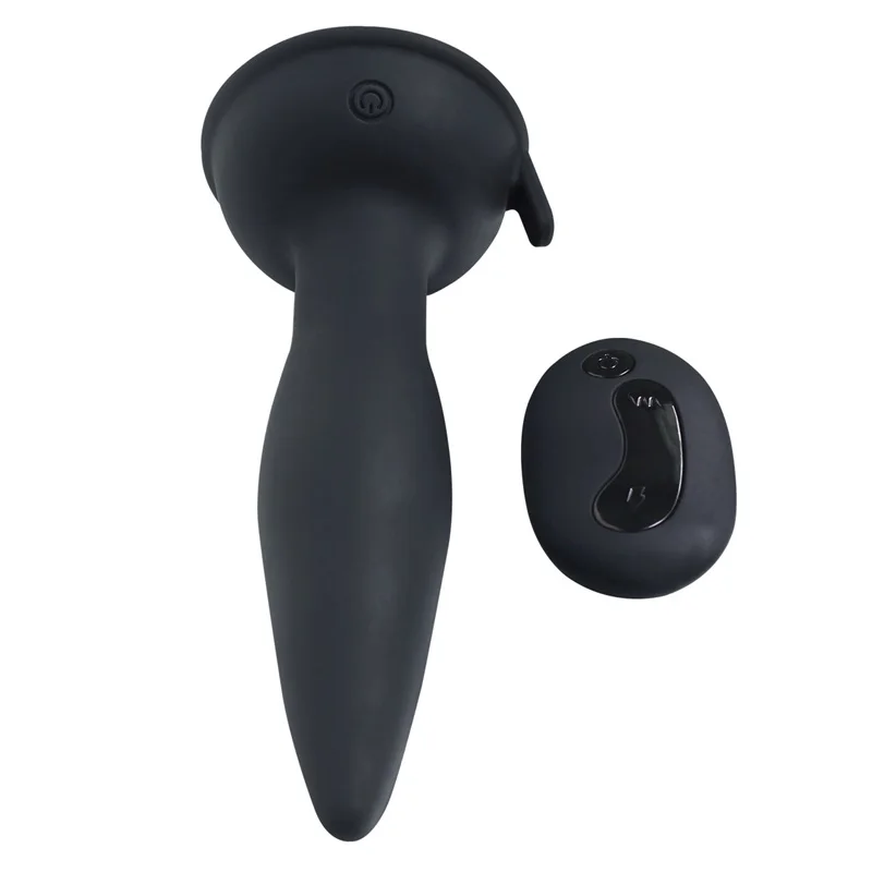 
remote control silicone anal plug butt plug ,beads rotated black anal toys 