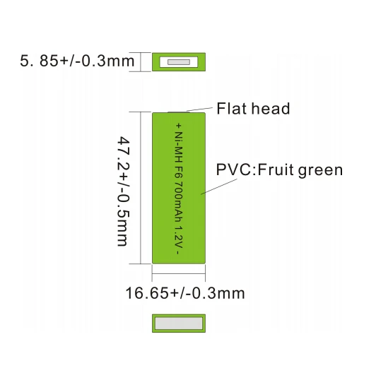 High capacity pkcell  nimh 1.2v  1/2aa 500mAh 600mAh rechargeable battery