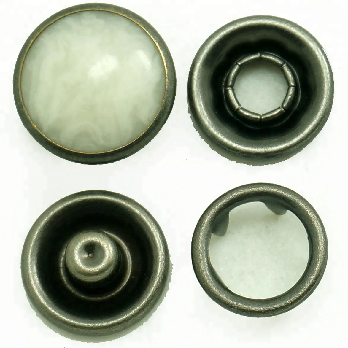 
custom four parts metal snap button with rhinestone or acrylic 