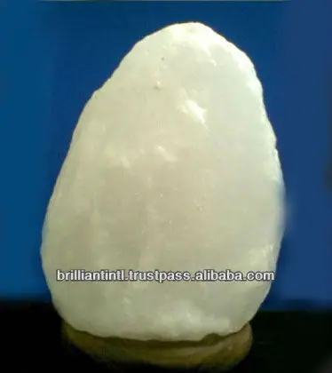 
White crystal Himalayan Salt Lamp natural shape with bulb and cord 