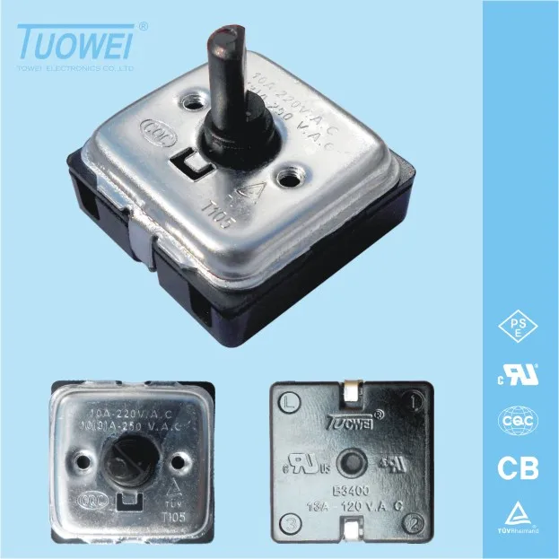 Tuowei band direct supply 13A powerful steel housing Item No.:B3400-124 5 Position 4 speed Heater Rotary Switch