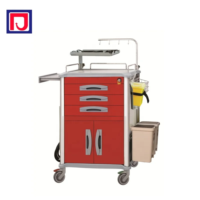 Hospital plastic emergency cart medicine crash cart