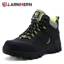 LARNMERN Men Safety Shoes S1P Breathable Steel Toe Shoes Protective Work Shoes SRA Anti-slip Anti-static