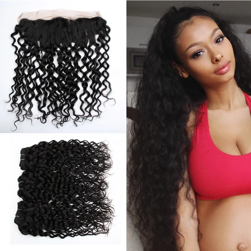 Оптовая продажа, человеческие волосы, плетеные пучки с застежкой 13*4, прозрачная швейцарская Фронтальная застежка с пучками