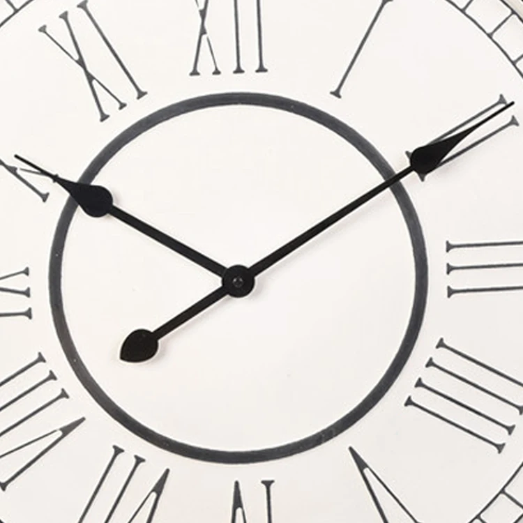 Royal bathroom tin white scenery word roman numbers brand name advertising oval nordic wall clock for bedroom