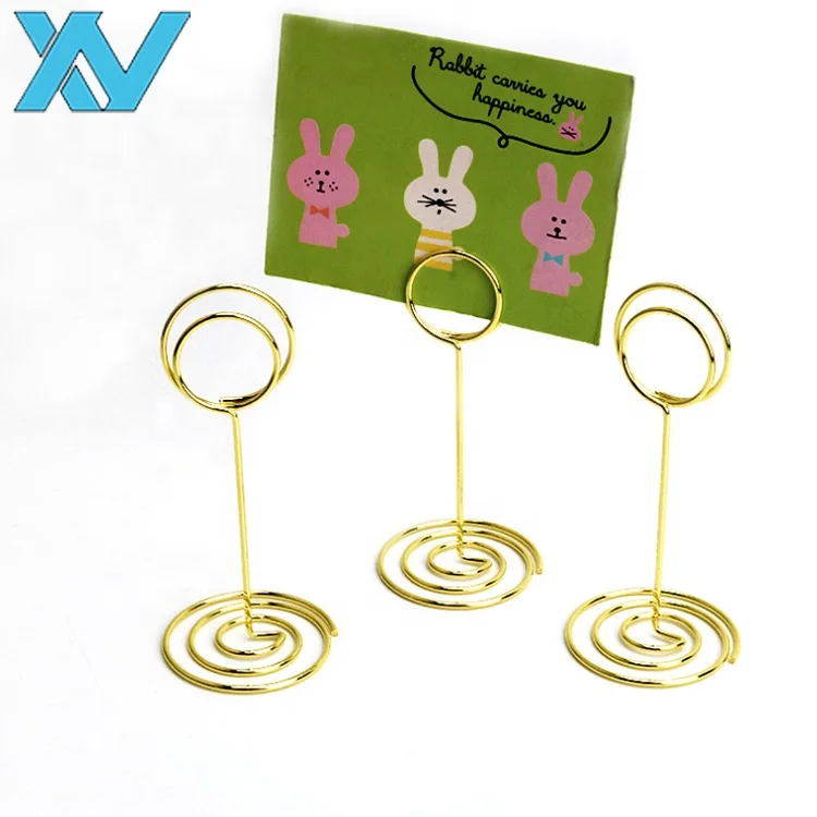 Металлический зажим-держатель круглой формы 85 мм для вечеринки, металлический зажим для меню из проволоки (золотые, розово-золотые цвета)