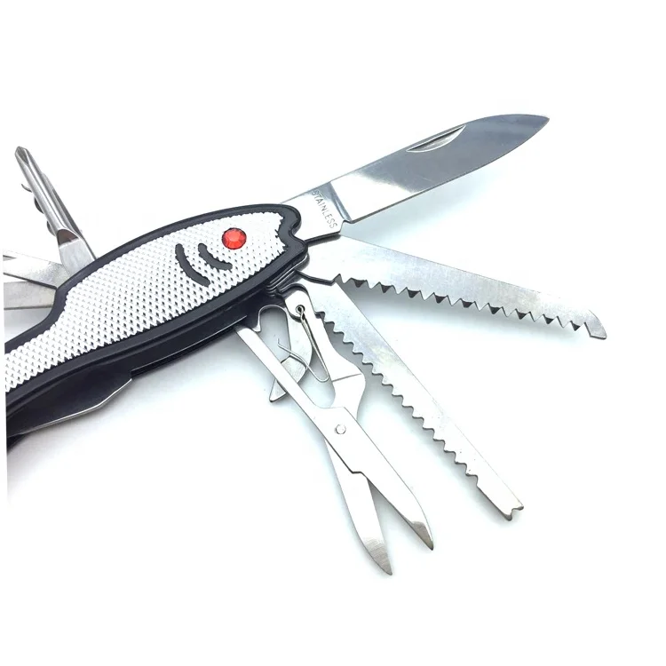 Funny fish shaped pocket knife camping multi tool knife