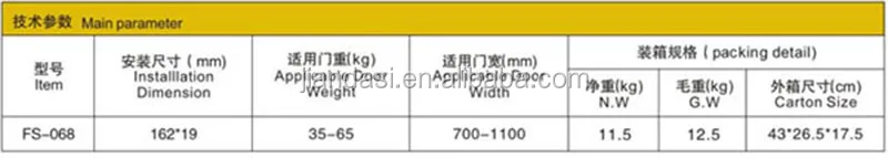 
Fireproof Metal Door Sliding Arm Concealed Door Closer 