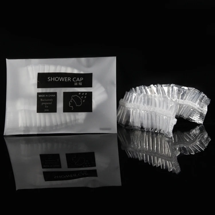 Bathroom products custom logo disposable plastic shower cap