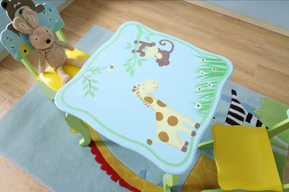 
Kids wooden furniture table and chair Children learning table wooden table chair for kids 