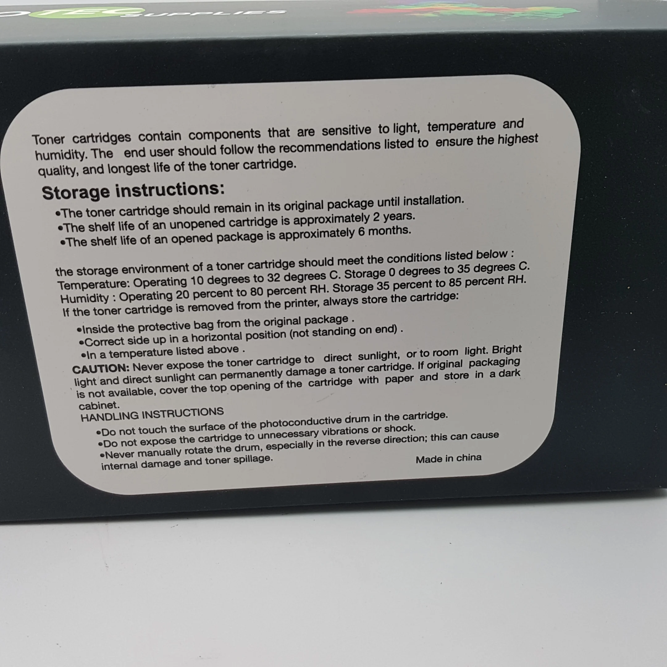 Color toner cartridge printing , Custom Toner/OPC drum/corrugated packaging paper box