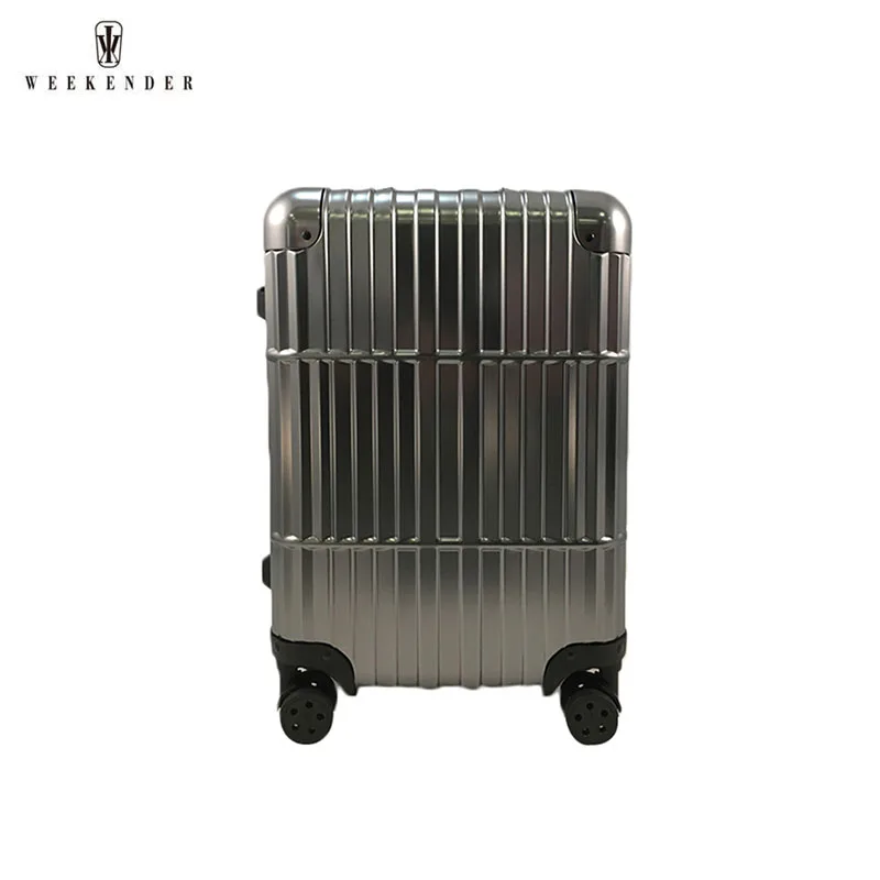 Wholesale Password Lock Travel Aluminum Trolley Case Custom Portable Hard Shell Lightweight Safety Carry On Suitcase