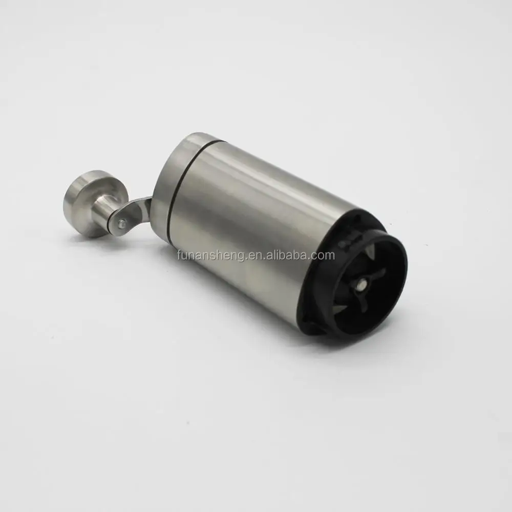 Portable Manual Coffee Grinder with foldable handle/ Ceramic Burr Triangular Prism Shaped/New Design Stainless Steel Coffee Mill