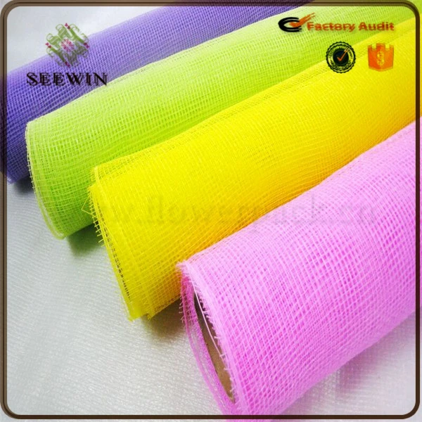 wholesale deco pp flower package gift wrapping mesh for christmas