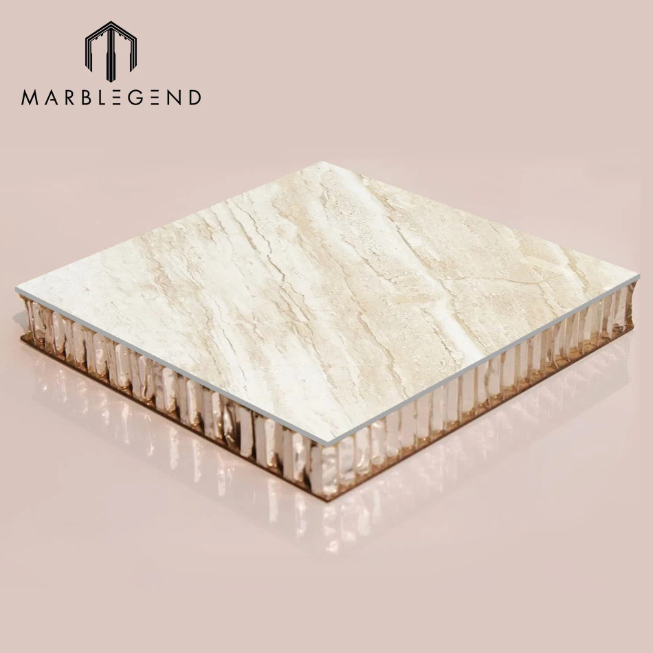 cheapest flooring tiles and wall panel aluminum backed composite dino beige marble tile
