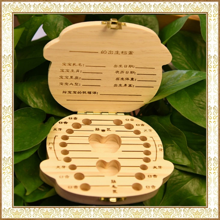 Gifts Memory Box Children Toy Organizer Storage Baby Milk Teeth Box Wood Tooth Box