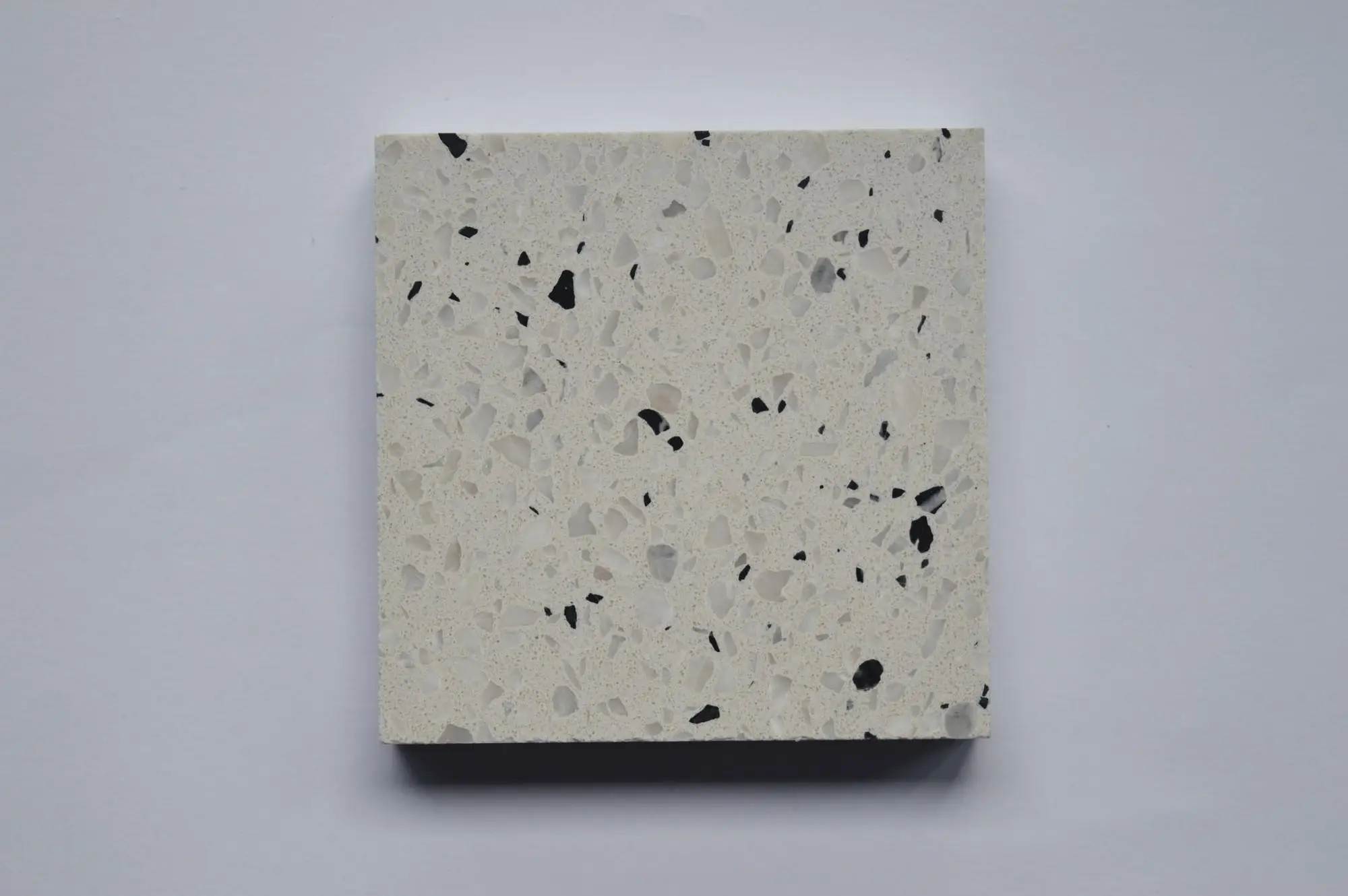 
Black dots ivory white terrazzo 