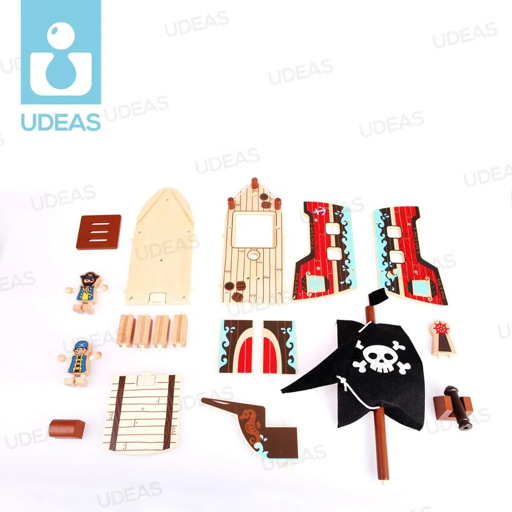 Wooden Educational DIY Pirate Boat Toy