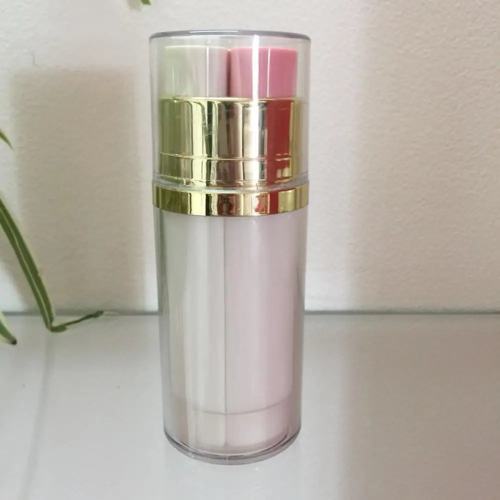 Plastic cosmetic bottle Double tube airless  bottle