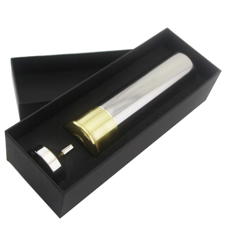 Shot gun bullet cartridge shaped vacuum flask with funnel