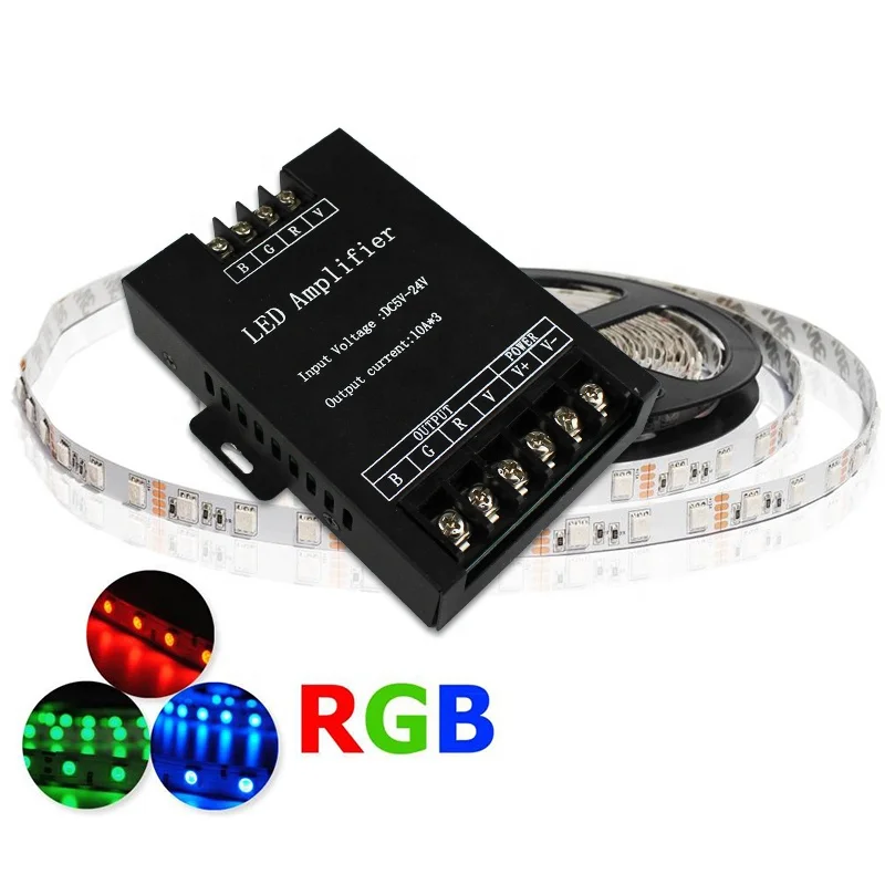
DC5-24V 30A RGB LED Amplifier for Flexible LED Strip Power Repeater Console Controller 