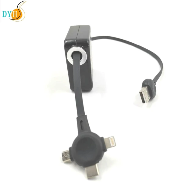 2019 new USB extension cord one single side pull out retractable 1for3 USB cable