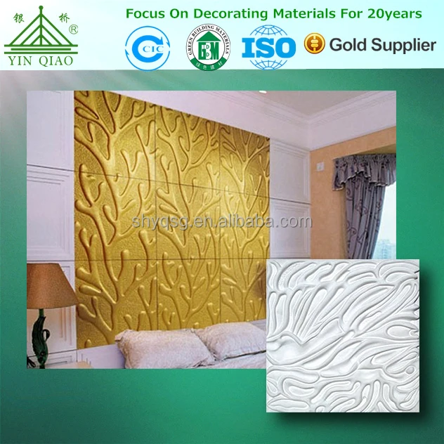 Green building Material Gypsum Plaster Three D Wall Panels
