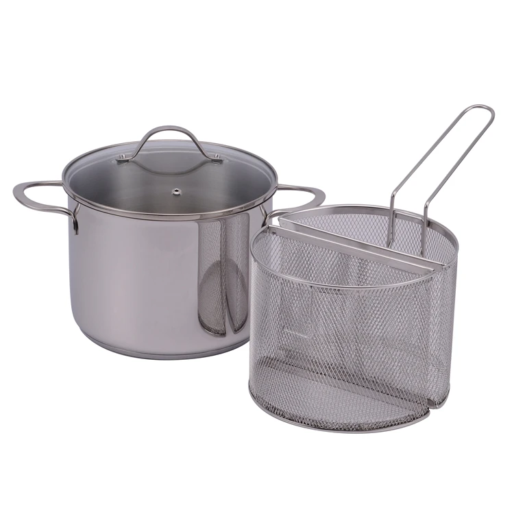 stainless steel soup pasta deep fry basket noodle pot