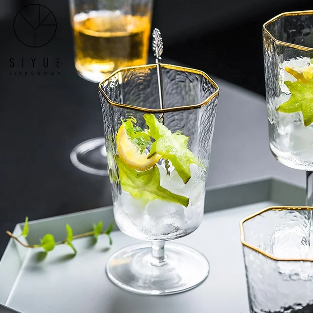 Customized Multi-Edge Transparent Short Red Wine Glass 1742