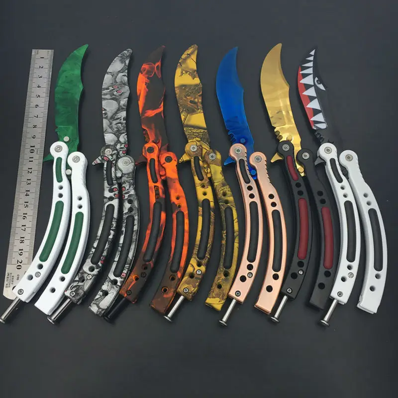 Нож-бабочка Balisong, тренировочный нож камуфляжной расцветки, CS GO