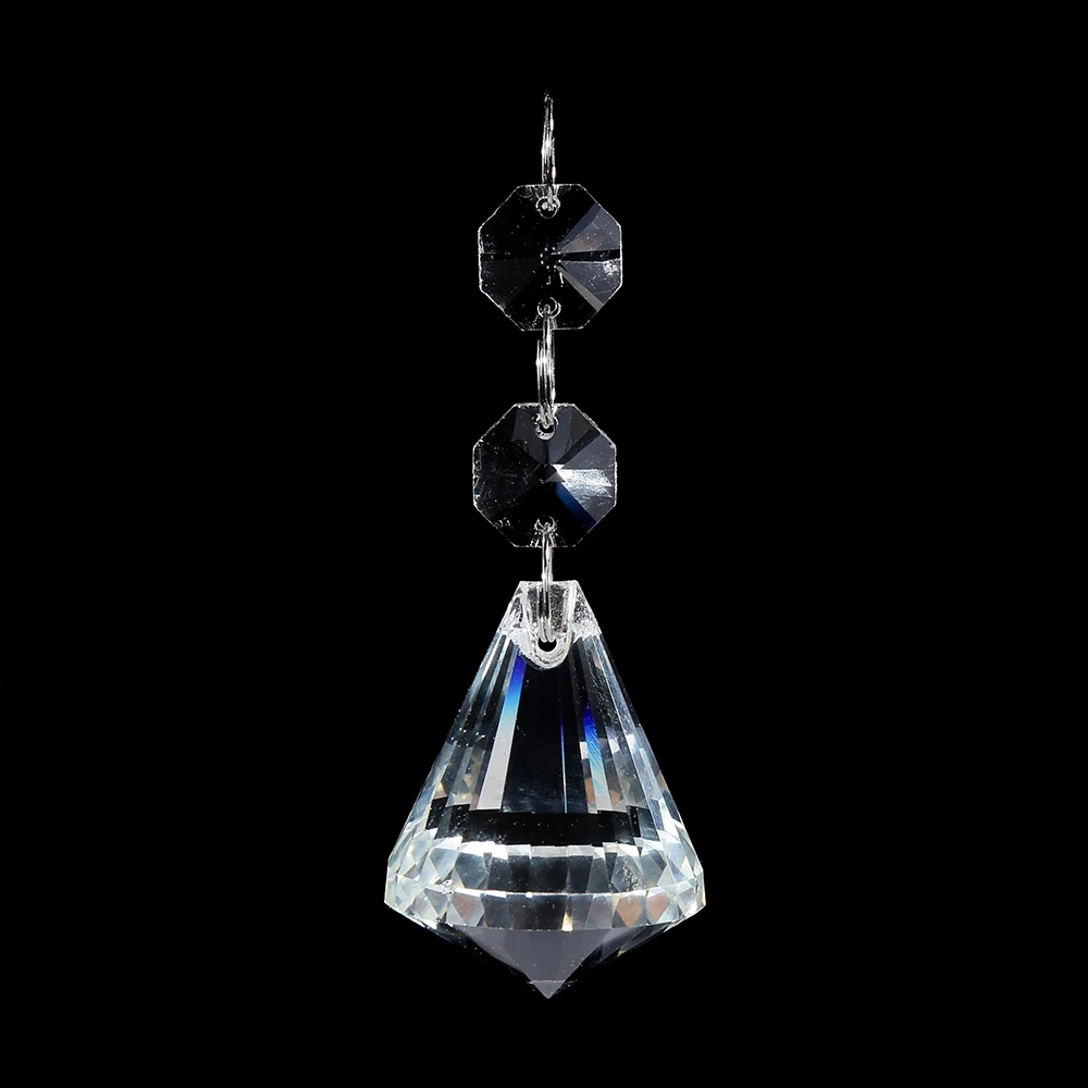 
Factory wholesale crystal octagon bead curtain hanging crystal garland chain suncatcher for wedding party decor 
