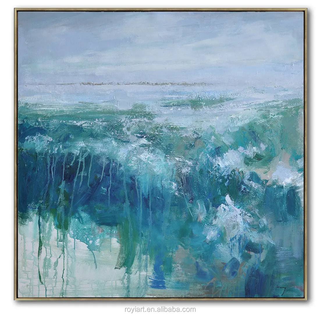 Blue ocean design handmade modern abstract seascape oil painting framed other decorative seascape paintings on canvas