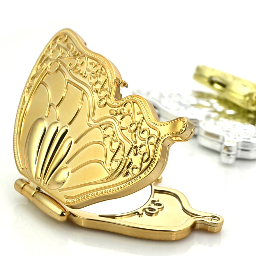 Butterfly Pocket Plastic Mirror Compact Makeup Mirror UV Gold Compact Mirror