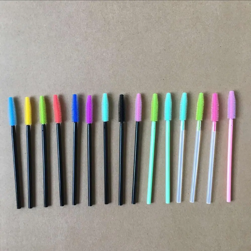 Disposable Mini Silicone Mascara Brush Head 50 pcs/bag Makeup Brushes Wands Mascara Applicator