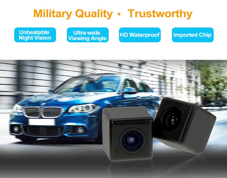 factory direct sales 12v universal adjustable angle plug-in CCD HD big screen navigation dedicated 8LED light back vision ip68 w