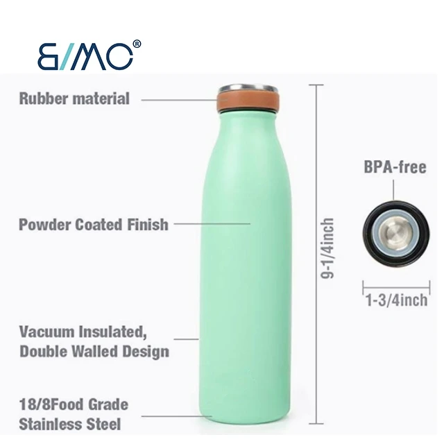 Stainless Steel Water Bottle Leak Proof Vacuum Insulated Cola Shape Bottle Keeps Drinks Cold For 24 Hours Hot For 12 Hours