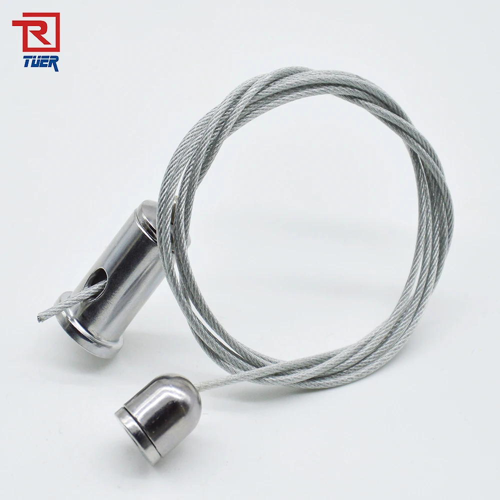 Adjustable Iron Wire Rope Cable Gripper Hanging Kit For Panel Lamp