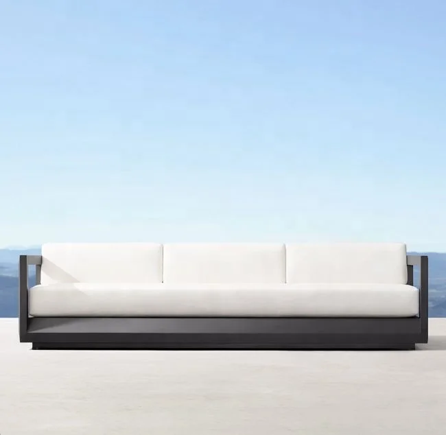 Новое поступление современный дизайн ручной работы металлические алюминиевые 3-местный диван-кровать