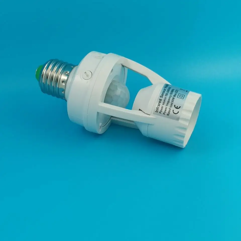220V E27 PIR motion sensor lamp holder sensor light holder Lamp Base Adjustable time and sensitivity